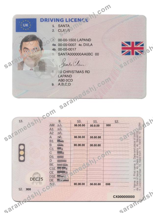 United Kingdom driving license (between January 2021 and December 2021)